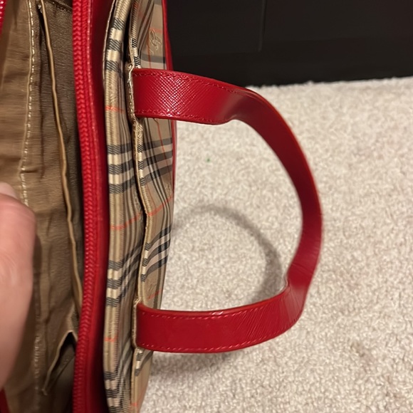 Burberry Red Haymarket Check Canvas Small - Picture 5 of 6